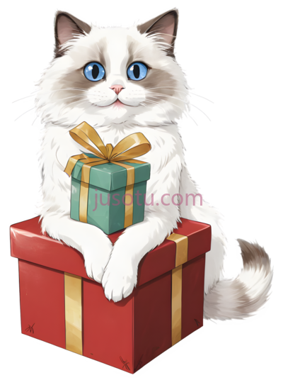 毛绒猫,礼盒, PNG