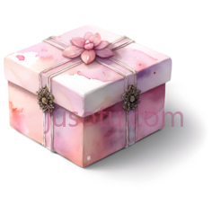 礼物盒,水彩画,粉色PNG