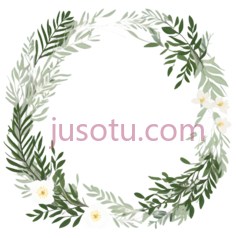 花环,水彩画,白色,绿色PNG