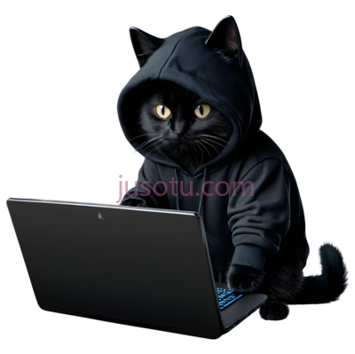 猫,穿着连帽衫,黑色, PNG