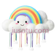 彩虹云,卡通,红色,橙色,黄色,绿色,蓝色,紫色PNG