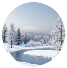 雪景,自然风光,白色,蓝色PNG