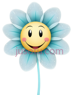 花朵,卡通,浅蓝色PNG