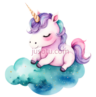 独角兽,卡通,粉色,紫色, PNG