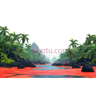 热带雨林,红色河流, PNG