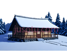 小屋,雪山PNG