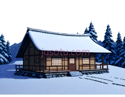 小屋,雪山, PNG