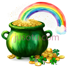 金罐,卡通,绿色PNG