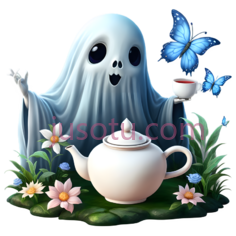 幽灵,卡通,蓝色PNG