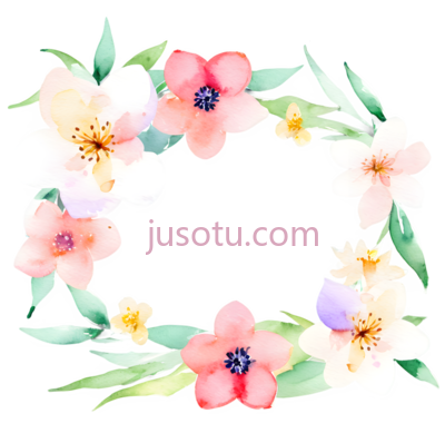 花环,水彩画,粉色,白色,黄色, PNG