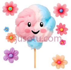 棉花糖,卡通,粉色,蓝色PNG