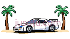 赛车,海滩,棕榈树PNG