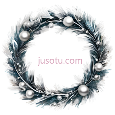 花环,装饰,银色, PNG