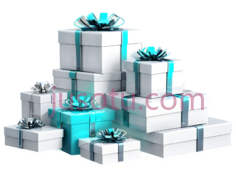 礼物盒,堆叠,白色,蓝色PNG