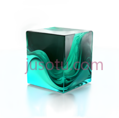 玻璃立方体,现代,绿色PNG