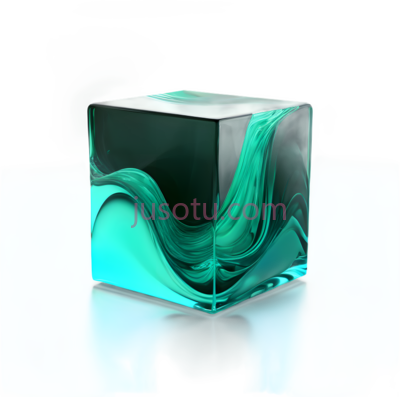 玻璃立方体,现代,绿色, PNG
