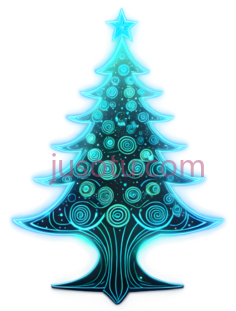 圣诞树,现代抽象,蓝色PNG