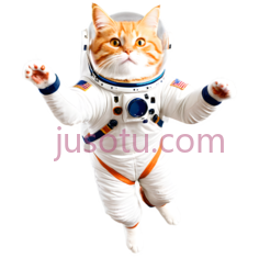 猫,宇航服,白色,橙色PNG