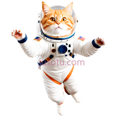 猫,宇航服,白色,橙色, PNG
