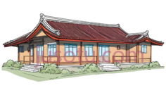 房屋,中式建筑,棕色,白色PNG