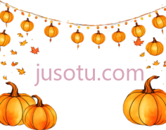 灯笼,南瓜,卡通,橙色,黑色PNG