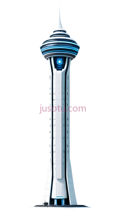 塔,现代,白色,蓝色, PNG