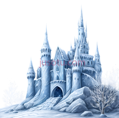 城堡,冰雪,白色, PNG
