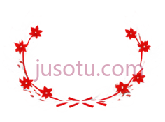 花环,对称设计,白色,红色PNG