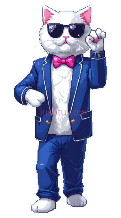 猫,时尚,蓝色, PNG