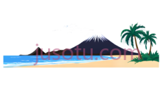 海滩,海洋,火山,棕榈树PNG