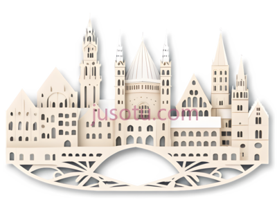 城市建筑群,剪纸,白色, PNG