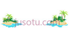 岛屿,椰子树,卡通,绿色PNG