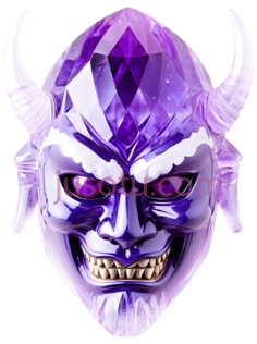 恶魔面具,哥特式,紫色PNG