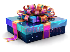 礼物盒,闪亮,蓝色PNG