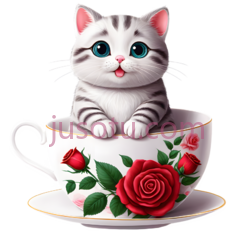 小猫,卡通,白色,灰色PNG