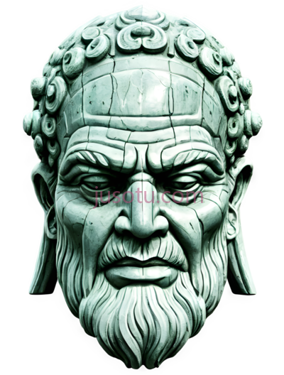 雕像头部,古典雕塑,浅绿色, PNG