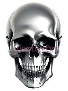 头骨,3D,银色PNG