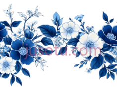 花卉,印花,蓝色,白色PNG