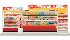 超市货架,现代,白色,红色PNG