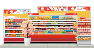 超市货架,现代,白色,红色, PNG