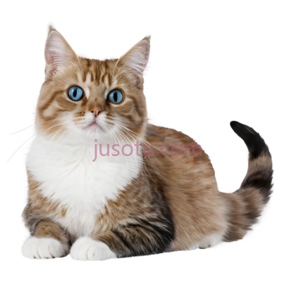猫,坐姿,棕色,白色, PNG