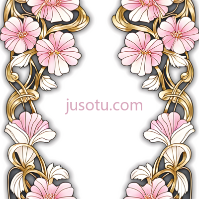 花纹,装饰性,金色,粉色, PNG