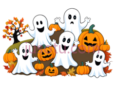 幽灵,南瓜灯,卡通,橙色PNG
