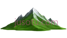 山,3D,绿色,白色PNG