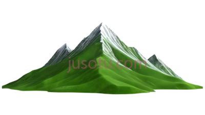 山,3D,绿色,白色, PNG