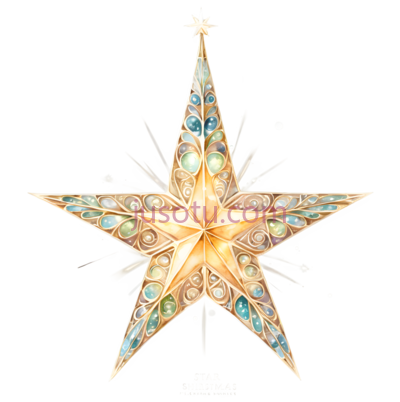 星星,装饰性,金色, PNG