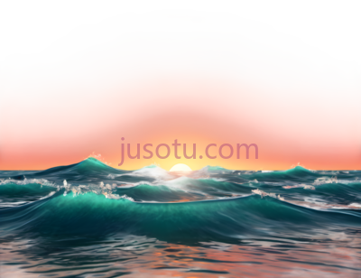 海浪,插画,蓝色, 粉色, PNG