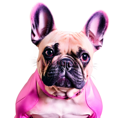 法国斗牛犬,粉色, PNG