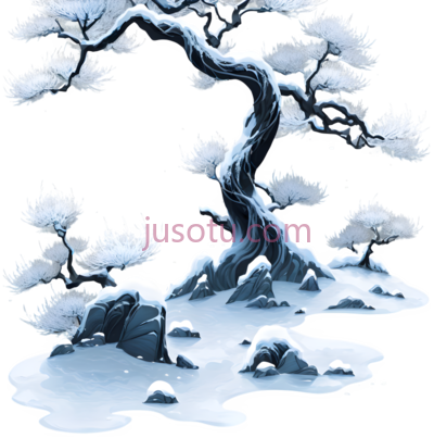 盆景树,水墨画,白色, PNG