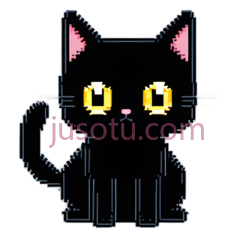 猫,像素,黑色PNG